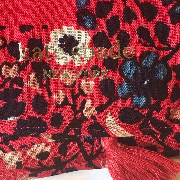 Kate Spade Ditsy Vine Oblong Scarf Azalea Pink - Picture 7 of 12